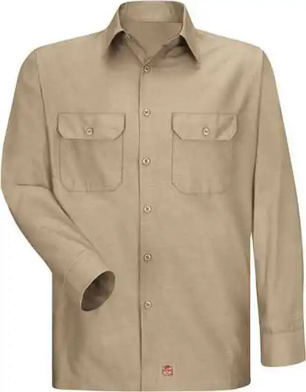 Red Kap Sy50 Ripstop Long Sleeve Shirt Khaki
