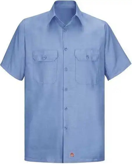 Red Kap Sy60 Ripstop Short Sleeve Work Shirt - Light Blue