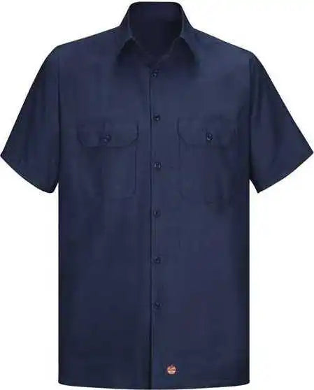 Red Kap Sy60 Ripstop Short Sleeve Work Shirt Navy