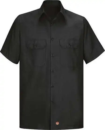 Red Kap Sy60l Ripstop Short Sleeve Work Shirt Long Sizes Black