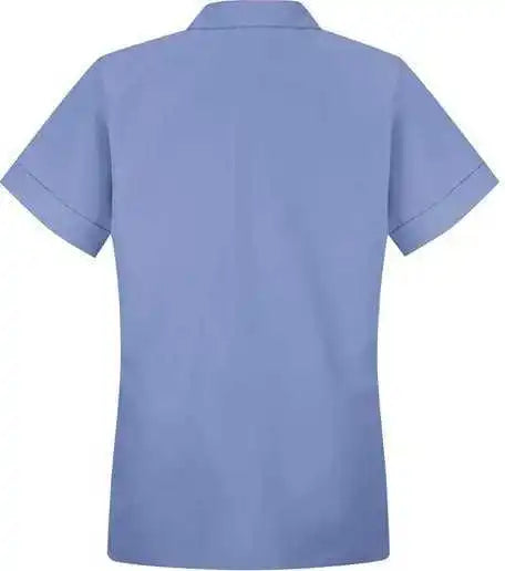 Red Kap Tp23 Women’s Loose Fit Short Sleeve Button Smock - Light Blue
