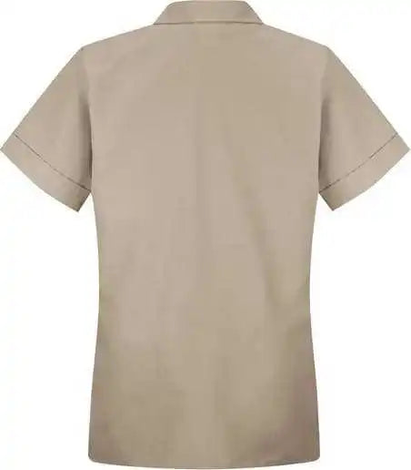 Red Kap Tp23 Women’s Loose Fit Short Sleeve Button Smock - Tan