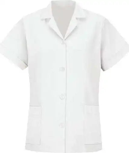 Red Kap Tp23 Women’s Loose Fit Short Sleeve Button Smock - White