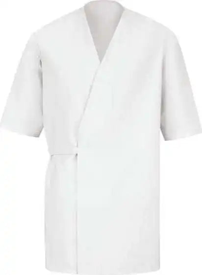 Red Kap Wp18 Collarless Poplin Butcher Wrap White