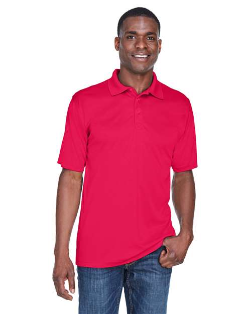 Front View of Red Men's Cool & Dry Sport Performance Interlock Polo - 8425
