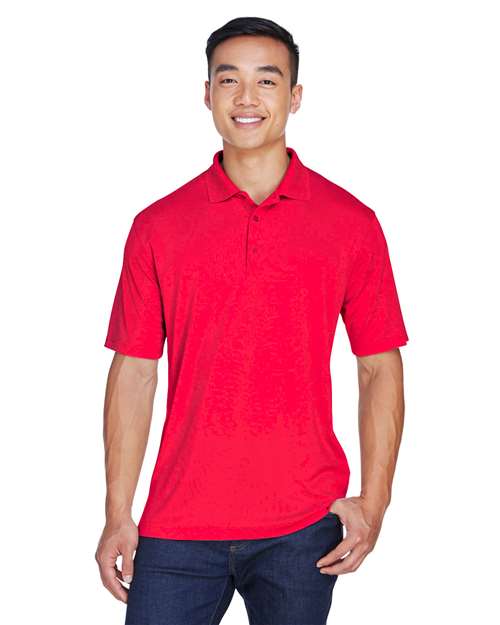 Front View of Red Men's Cool & Dry Sport Polo - 8405