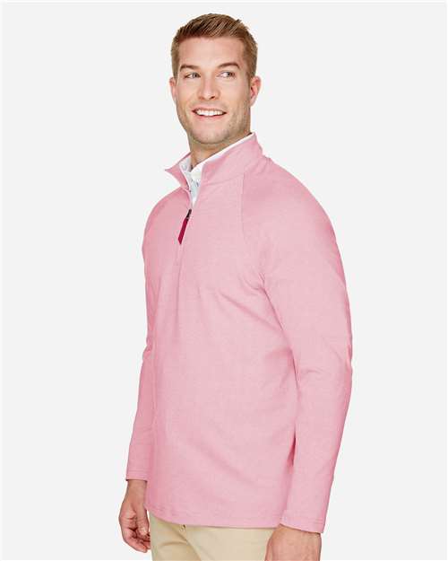 Red Men&#39;s CrownLux Performance® Clubhouse Micro-Stripe Quarter-Zip Pullover - DG480