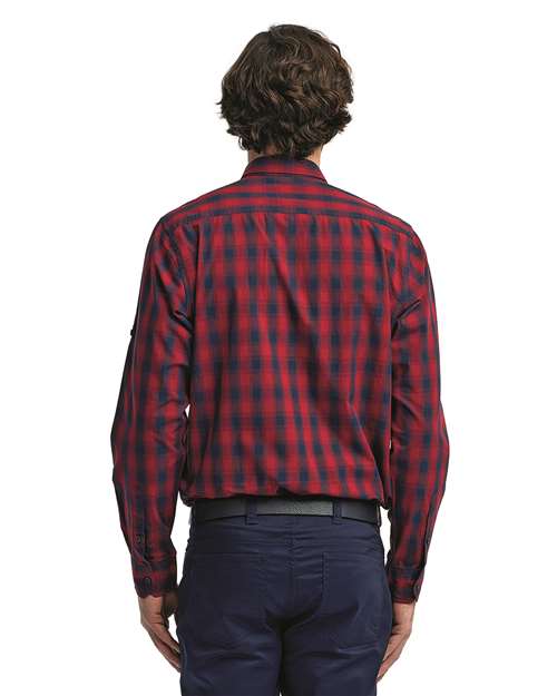 Red/ Navy Men&#39;s Mulligan Check Cotton Shirt - RP250