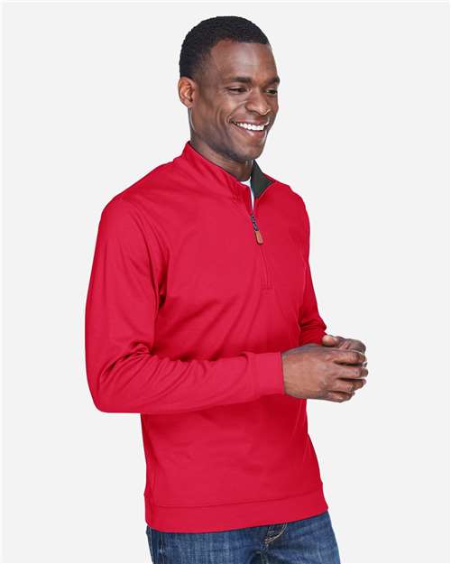 Red/ Navy/ Red Men&#39;s DRYTEC20™ Performance Quarter-Zip Pullover - DG479