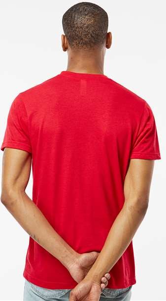 Red Poly-Rich V-Neck T-Shirt - 207