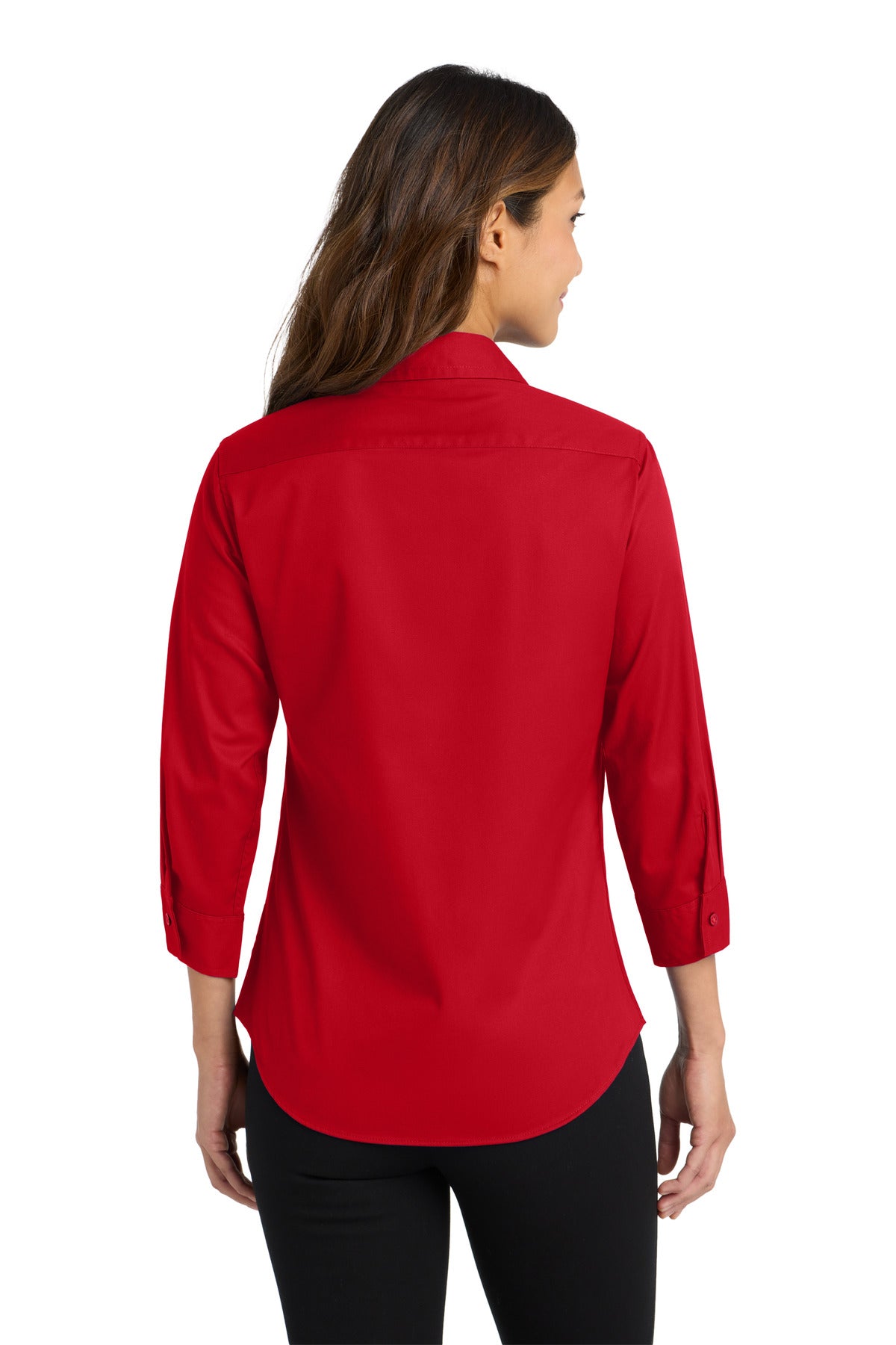 Red Port Authority Women's 3/4-Sleeve Easy Care Shirt. L612