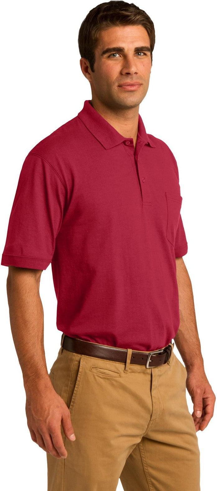 Red Port & Co Core Blend Jersey Knit Pocket Polo. KP55P