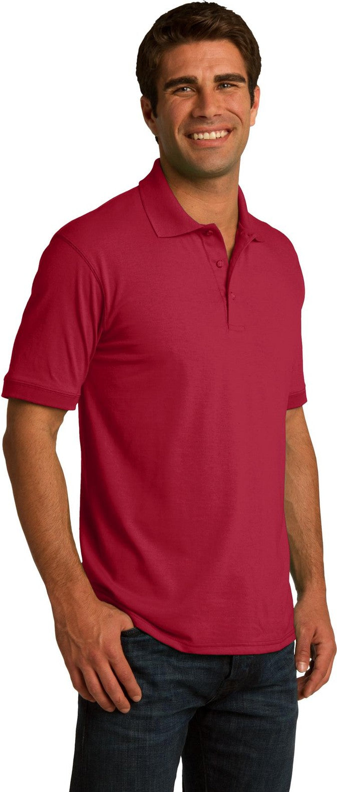 Red Port & Co Core Blend Jersey Knit Polo. KP55