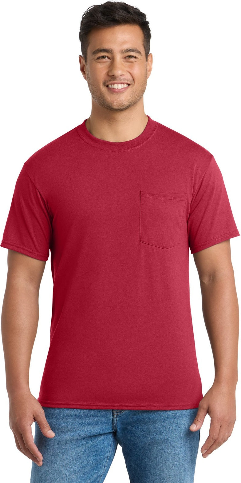 Red Port & Co Tall Core Blend Pocket Tee. PC55PT