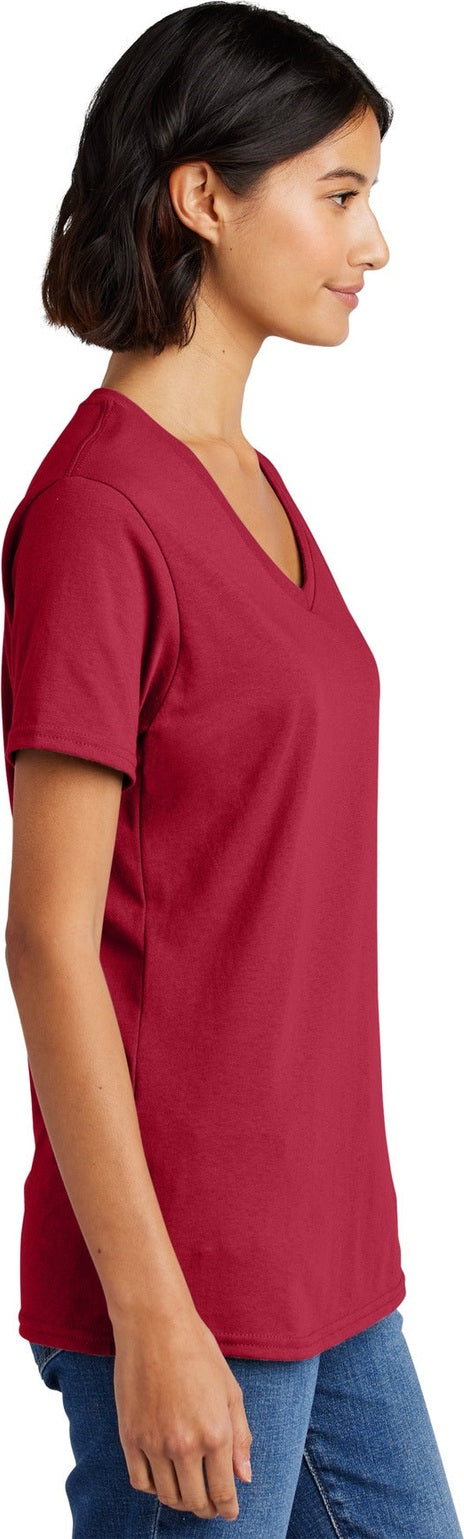 Red Port & Co Women's Core Cotton V-Neck Tee. LPC54V