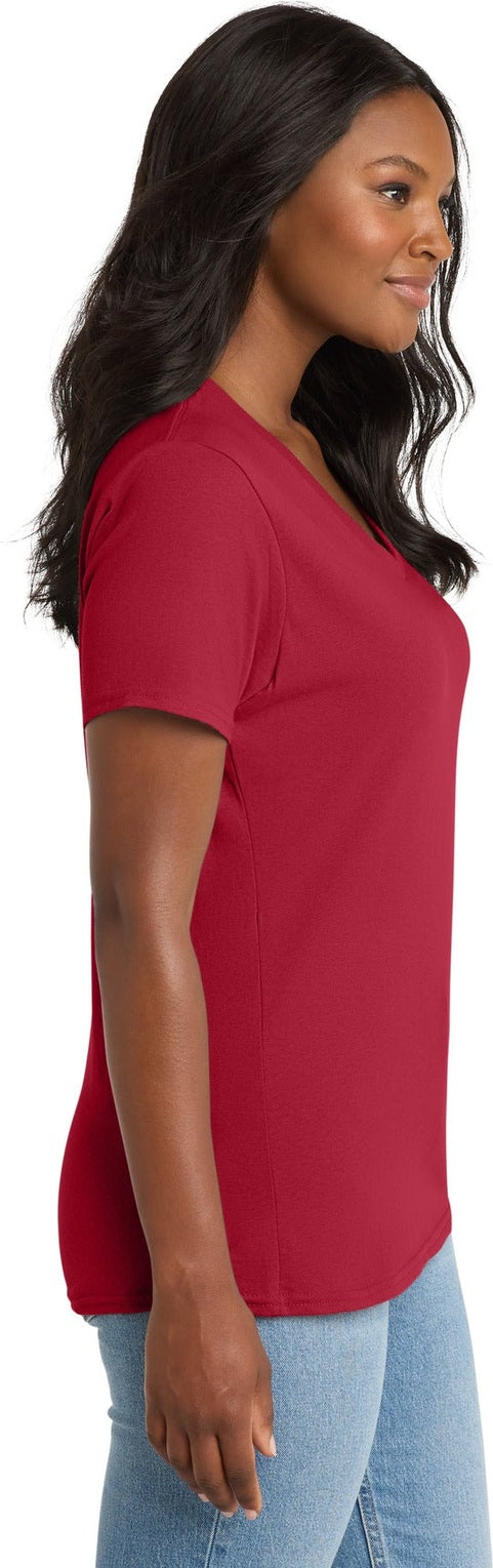Red Port & Co Women's Core Cotton V-Neck Tee. LPC54V