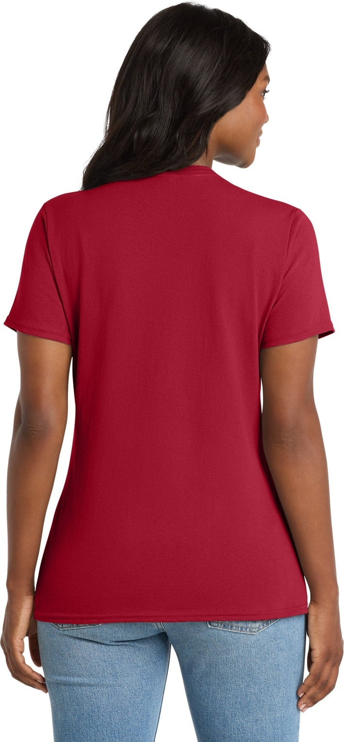 Red Port & Co Women's Core Cotton V-Neck Tee. LPC54V