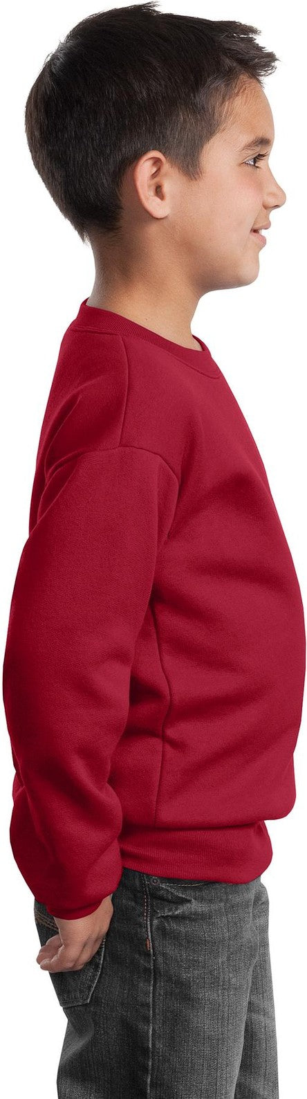 Red Port & Co Youth Core Fleece Crewneck Sweatshirt. PC90Y
