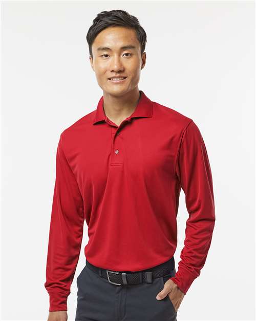 Red Prescott Long Sleeve Polo - 110