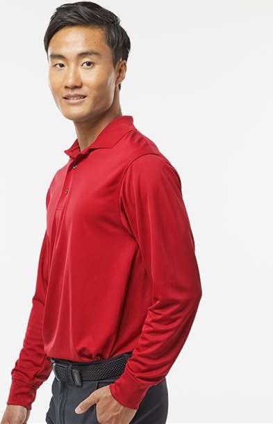 Red Prescott Long Sleeve Polo - 110