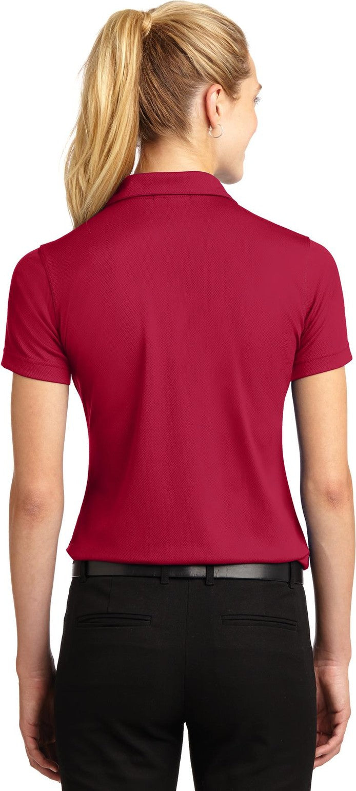 Red Sport-Tek Women's Dri-Mesh V-Neck Polo. L469