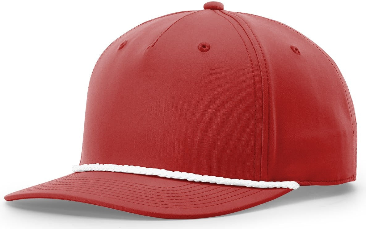 Red-White 5 Panel Classic Rope Cap
