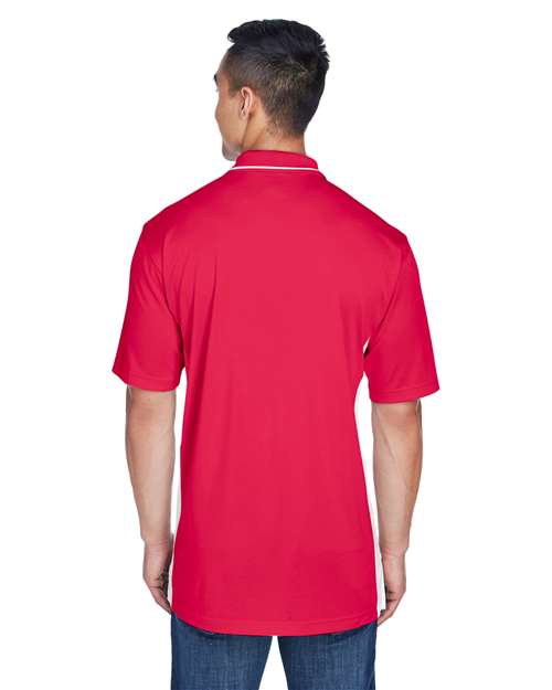 Red/ White Men&#39;s Cool &amp; Dry Sport Two-Tone Polo - 8406