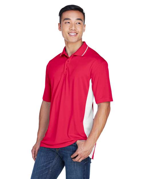 Red/ White Men&#39;s Cool &amp; Dry Sport Two-Tone Polo - 8406