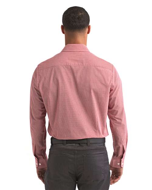 Red/ White Men&#39;s Microcheck Gingham Cotton Shirt - RP220