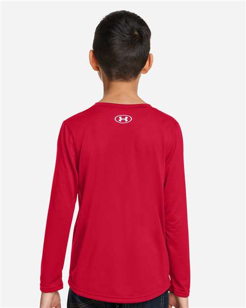 Red/ White Youth Tech™ Team Long Sleeve T-Shirt - 1377488 plain