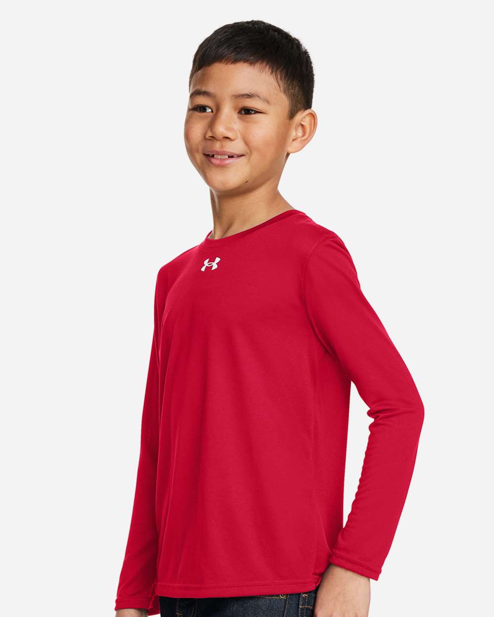 Red/ White Youth Tech™ Team Long Sleeve T-Shirt - 1377488 plain