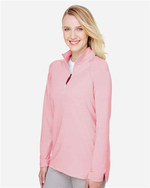 Red Women&#39;s CrownLux Performance® Clubhouse Micro-Stripe Quarter-Zip Pullover - DG480W