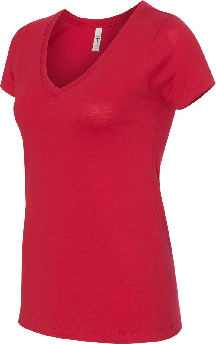 Red Women's Ideal V-Neck T-Shirt - 1540