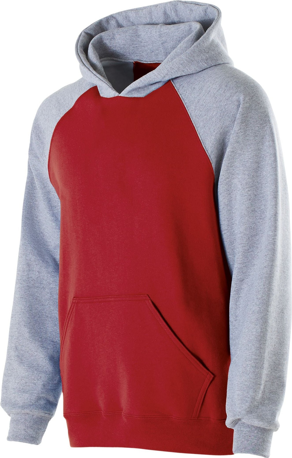 RED/ATHLETIC HEATHER YOUTH BANNER HOODIE