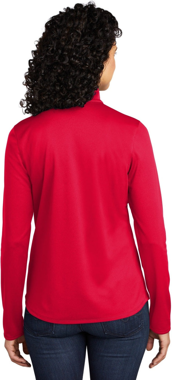 Red/Black Port Authority Women's Silk Touch Performance 1/4-Zip LK584