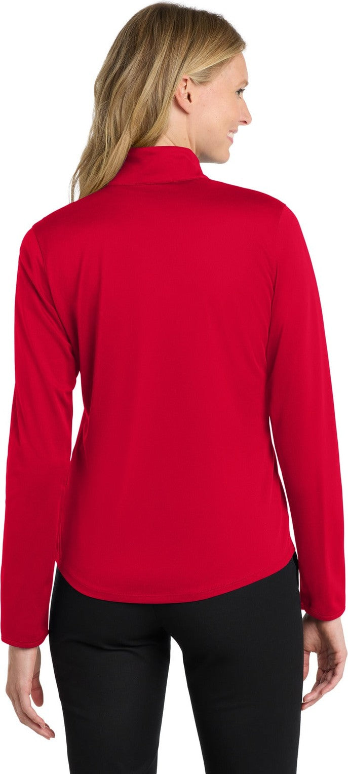 Red/Black Port Authority Women's Silk Touch Performance 1/4-Zip LK584