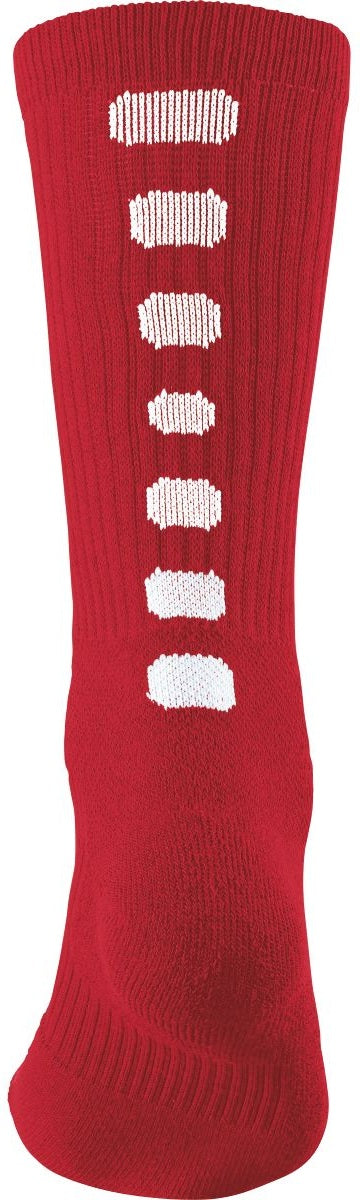 RED/WHITE COLOR BLOCK CREW SOCK