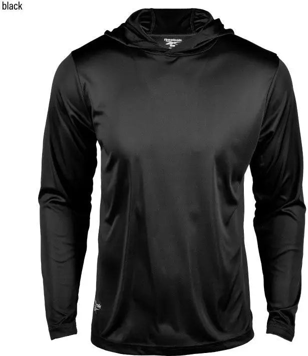 Reebok 7051 Max Long Sleeve Hooded Tee - Black - Adult Xs