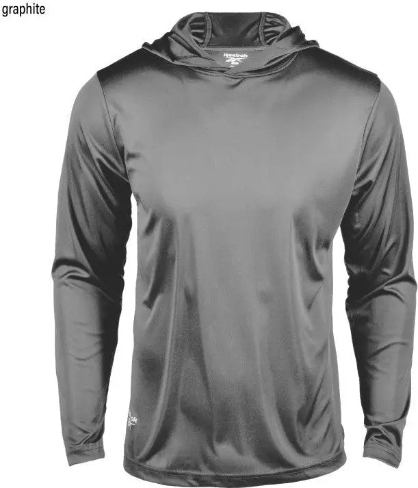 Reebok 7051 Max Long Sleeve Hooded Tee - Graphite - Adult Xs