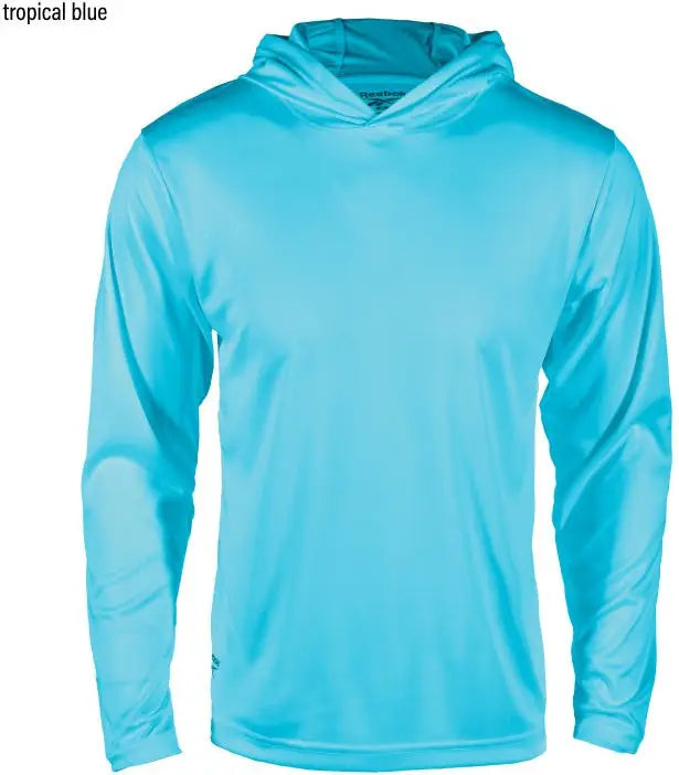 Reebok 7051 Max Long Sleeve Hooded Tee - Tropical Blue - Adult Xs