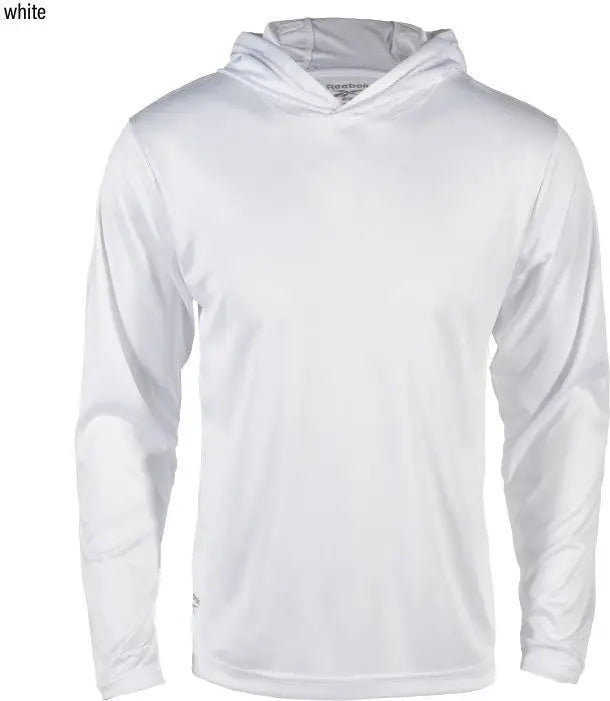 Reebok 7051 Max Long Sleeve Hooded Tee - White - Adult Xs