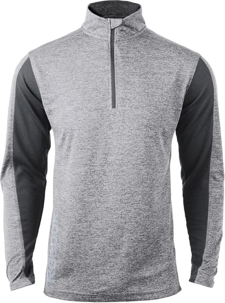 Reebok 7260 Crossover Long Sleeve Quater-zip - Heather Charcoal - Adult Xs