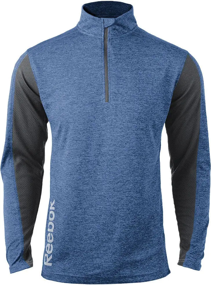 Reebok 7260 Crossover Long Sleeve Quater-zip - Heather Navy