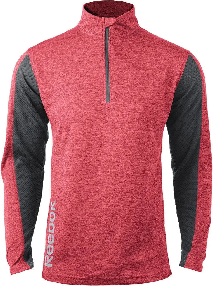 Reebok 7260 Crossover Long Sleeve Quater-zip - Heather Red - Adult Xs