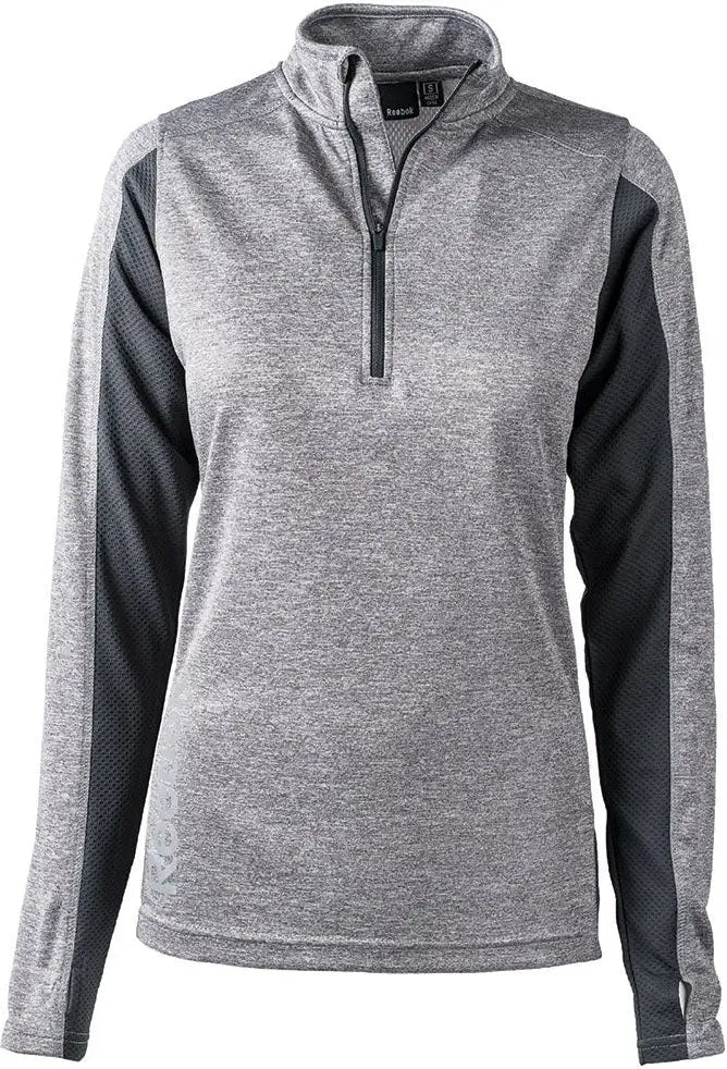 Reebok 7261 Ladies Crossover Long Sleeve Quater-zip - Heather Charcoal - s