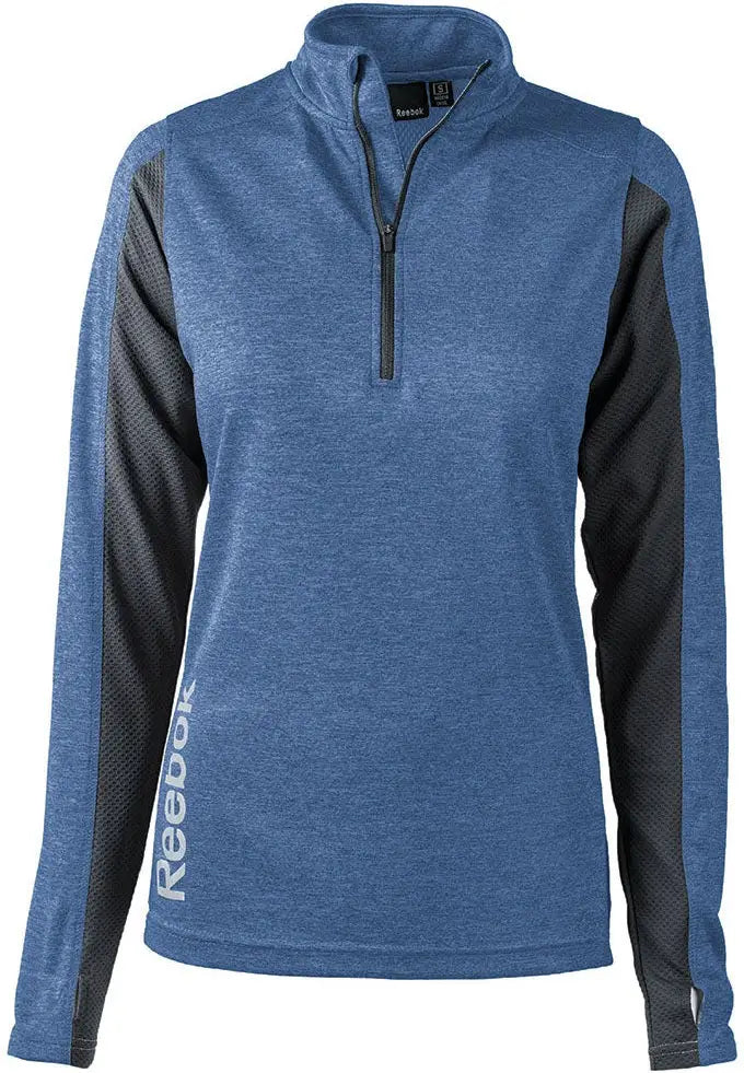 Reebok 7261 Ladies Crossover Long Sleeve Quater-zip - Heather Navy - s