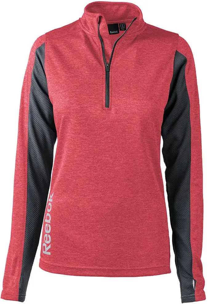 Reebok 7261 Ladies Crossover Long Sleeve Quater-zip - Heather Red - s