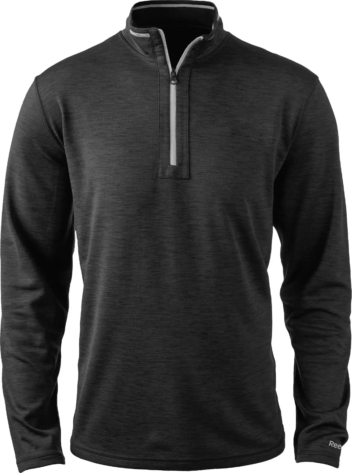 Reebok 7438 Circuit Long Sleeve Quater-zip - Heather Black - Adult s