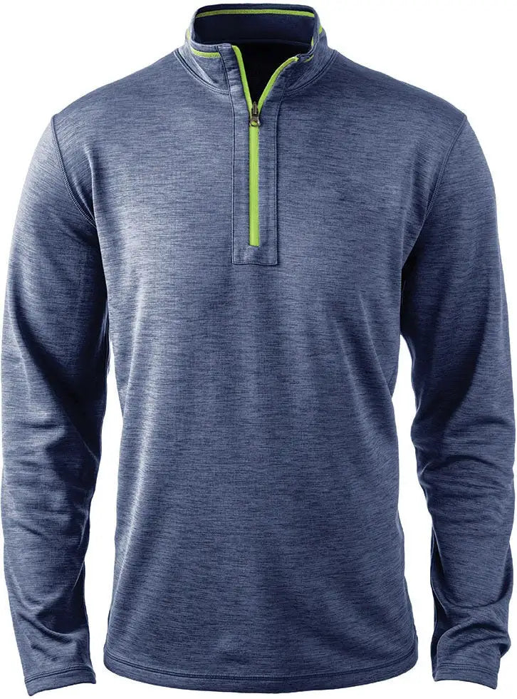 Reebok 7438 Circuit Long Sleeve Quater-zip - Heather Navy - Adult s