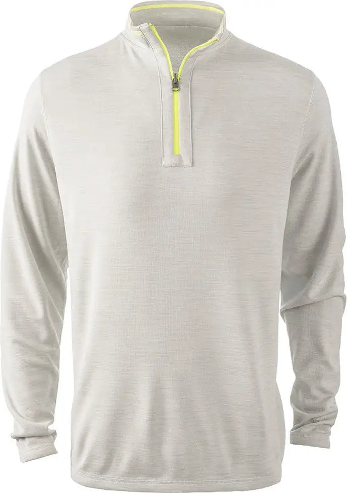 Reebok 7438 Circuit Long Sleeve Quater-zip - Heather Oatmeal - Adult s